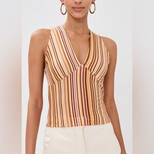 Reformation Bowie Knit Top Solstice Stripe